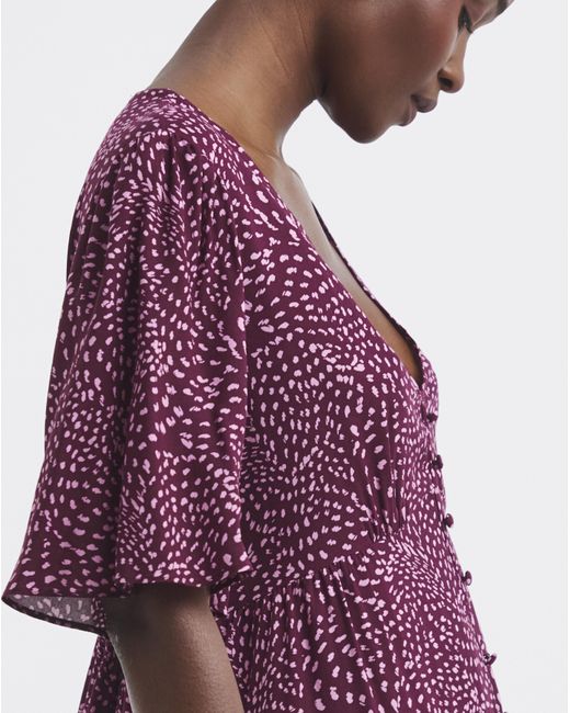 Simply Be Purple Spun Viscose Button Up Midi Dress