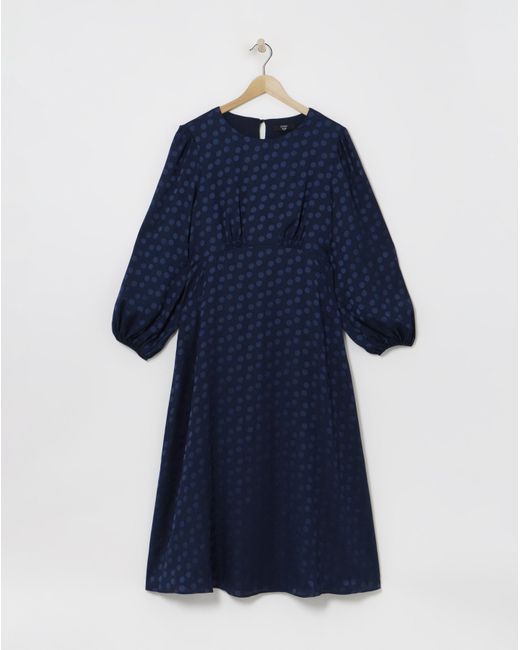 Joanna Hope Blue Jacquard Spot Maxi Dress