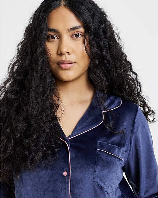 Pretty Secrets Blue Velour Button Through