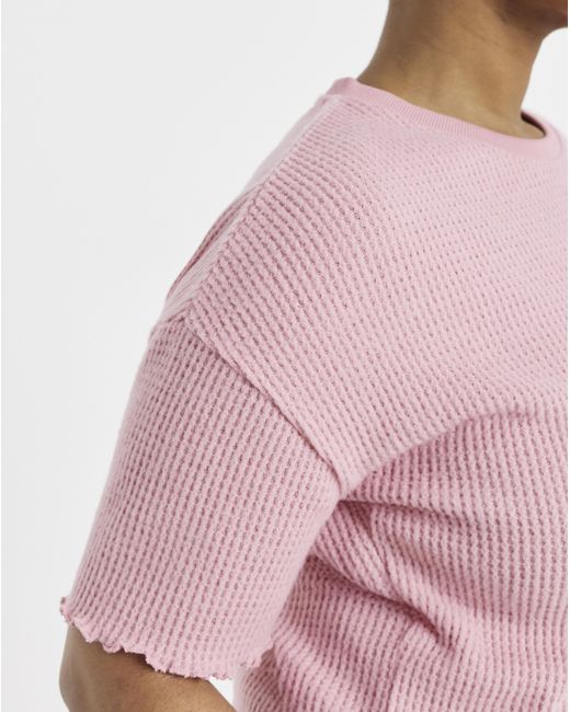Pretty Secrets Pink Waffle Lounge Short Set