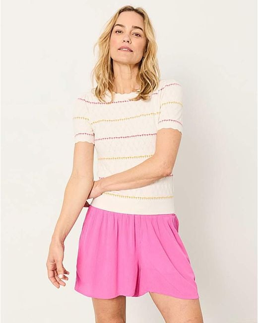 FatFace Pink Fleur Stripe Tee