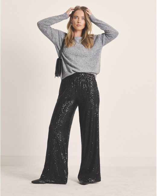 Simply Be Natural Sequin Wide Leg Trousers