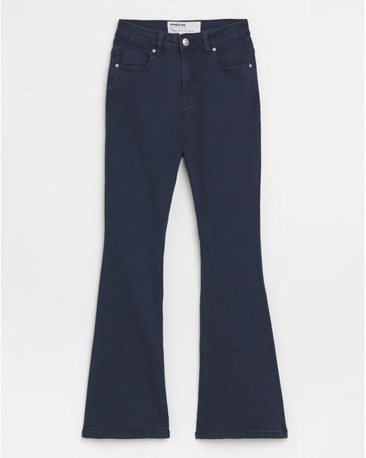 Simply Be Blue Flared Highwaist Super Stretch