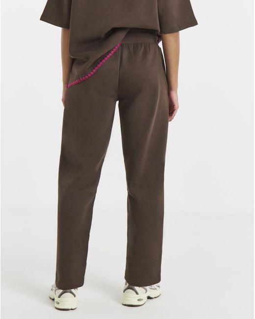 Simply Be Brown Whipstitch Barrel Leg Jogger