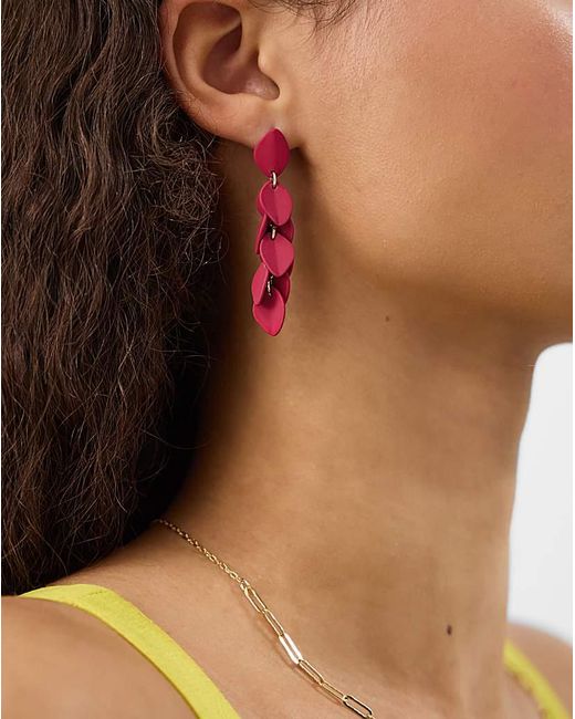 Accessorize Pink Leaf Drop Earrings