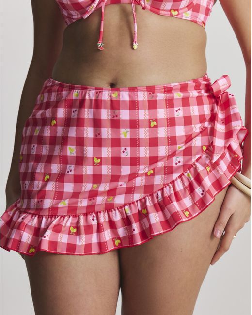 Simply Be Red Skirted Bikini Brief