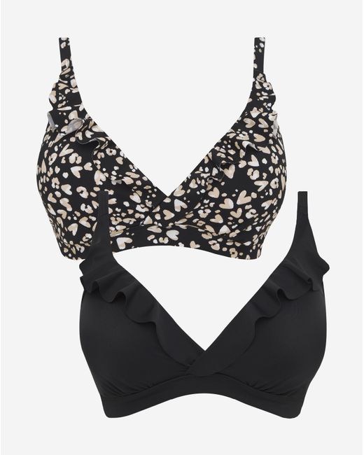 Simply Be Black Value 2 Pack Bikini Tops