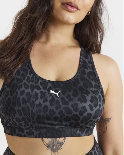 PUMA Black Padded Spotted Haze Sports Bra