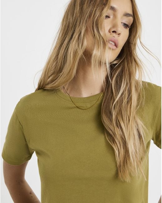 Simply Be Green Slub Slim Fit Crew Neck T-Shirt