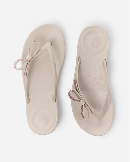 Fitflop White Fit Flop Iqushion Glitz Flip Flops
