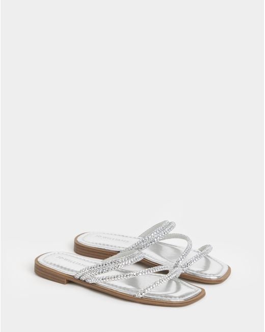 JD Williams Metallic Sparkly Asymmetric Mule Ex Wide