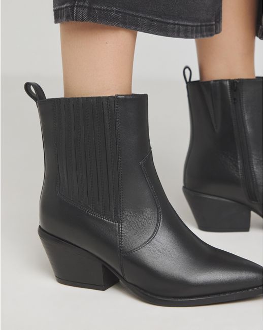 Simply Be Black Pointed Chelsea Western Boots Exwide