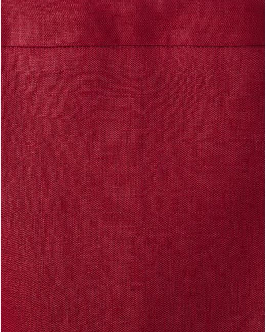 Mango Red Linen Midi Skirt