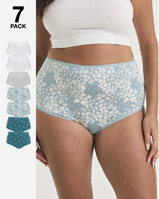 Pretty Secrets Blue 7 Pack Full Fit Knickers
