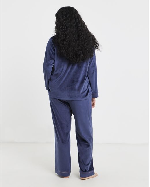 Pretty Secrets Blue Velour Button Through