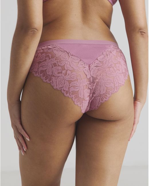 Pretty Secrets Pink 3 Pack Lace Midi Brazilian