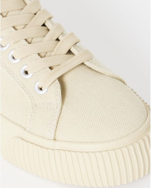 Simply Be Blue Canvas Trainer Chunky Ribbed Sole Exwide