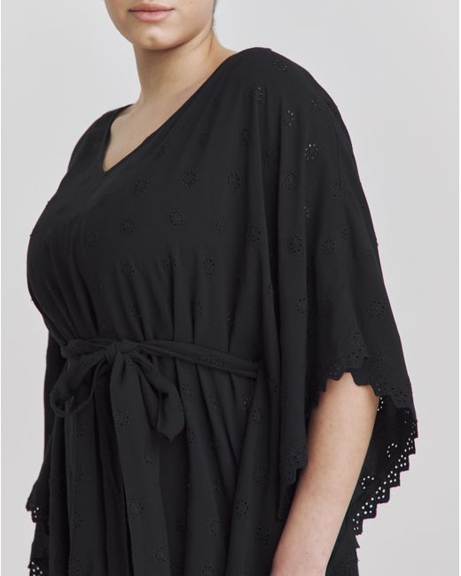 MAGISCULPT Black Beach To Beach Broderie Beach Kaftan