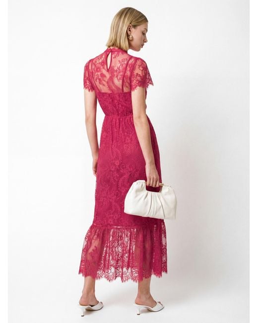 Lovedrobe Pink Floral Lace Midaxi Dress