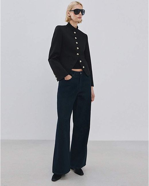 Mango Blue Jacket With Button