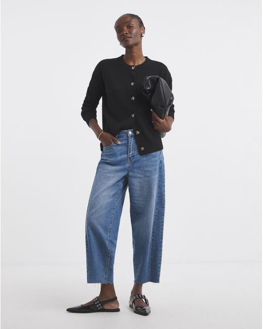 Simply Be Blue Crew Neck Cardigan