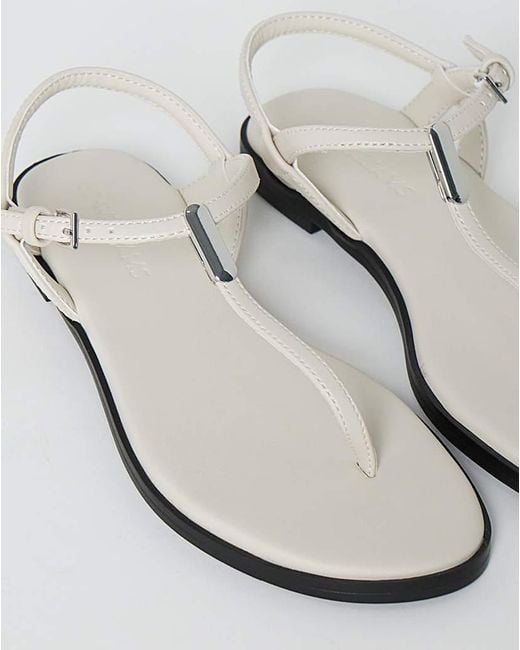 JD Williams Brown T Bar Hardware Sandals Extra Wide