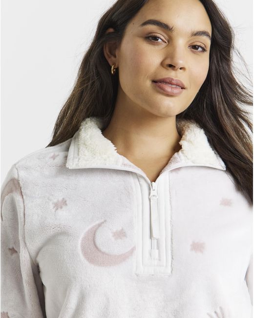 Chelsea Peers White Zip Up Fleece Lounge Set