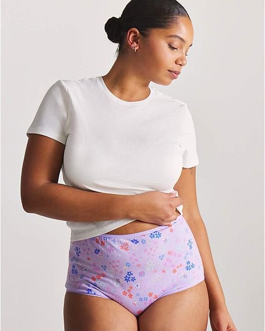 Pretty Secrets Purple 6 Pack Full Brief Knickers
