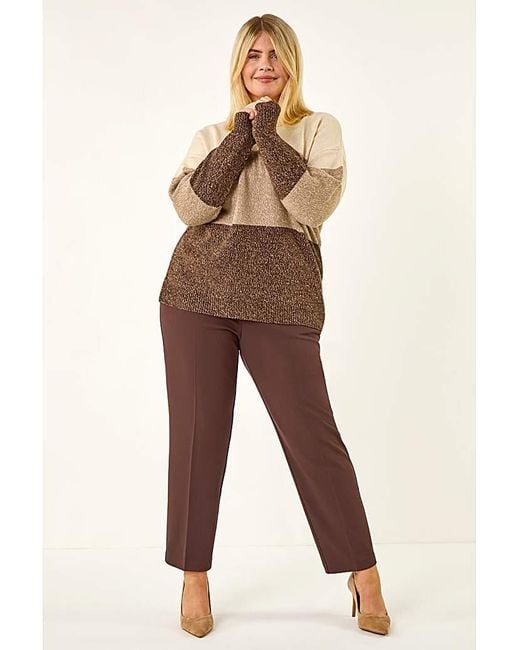 Roman Curve Natural Straight Smart Trousers
