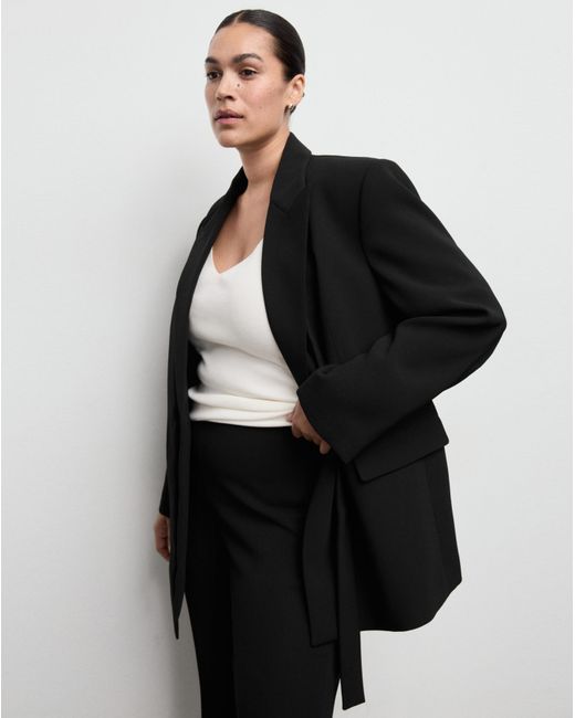 Mango Black High Waisted Suit Trouser