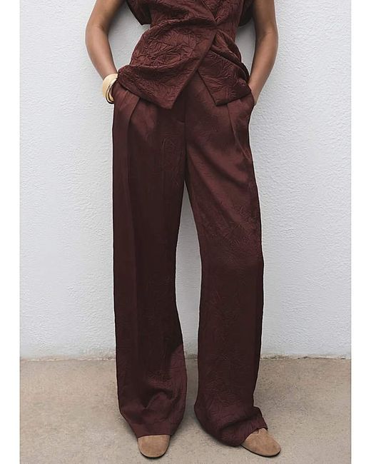Mango Brown Crinkle Trousers