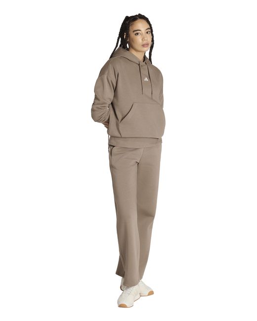 Adidas Brown Small Logo Hoodie