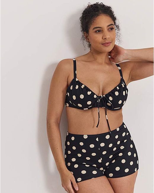 Simply Be Black Printed Bikini Shorts
