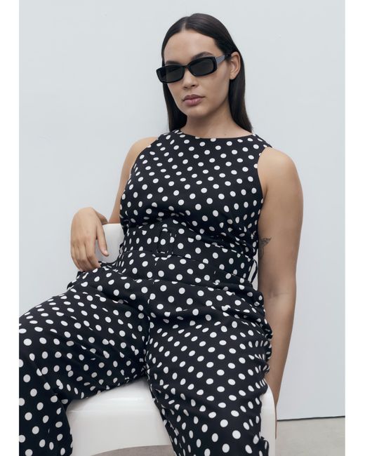 Mango Black Polka Dot Jumpsuit