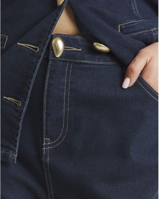 Simply Be Blue Capri Jeans Co Ord