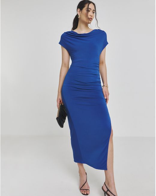 Joanna Hope Blue Magisculpt Ruched Dress