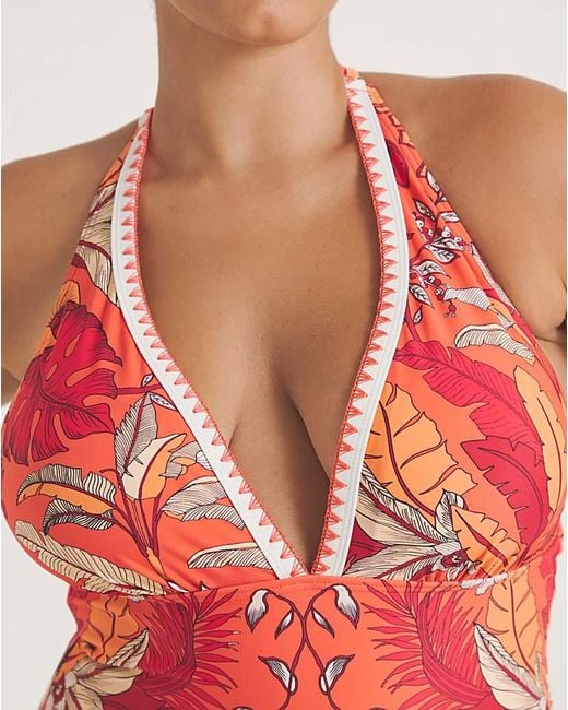 Figleaves Red Frida Halter Swimsuit Regular