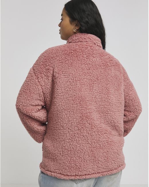 Simply Be Multicolor Teddy Button Through With Nylon Pocket