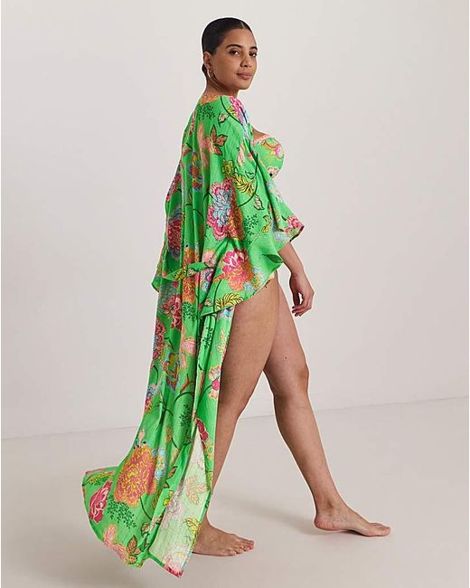 Figleaves Green Open Maxi Kaftan