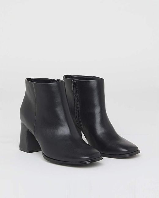 Simply Be Gray Outside Zip Ankle Boot Wide
