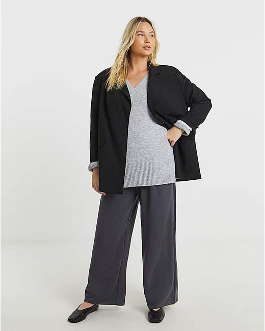 Simply Be Gray V-Neck Tunic