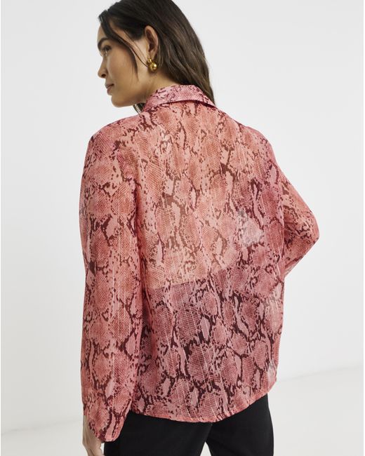 Simply Be Red Crinkle Georgette Blouse