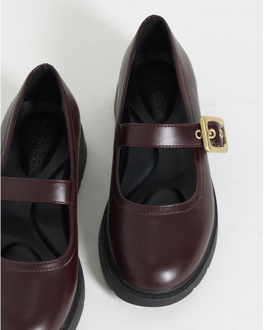 Simply Be Blue Wedged Buckle Mary Jane Extra Wide