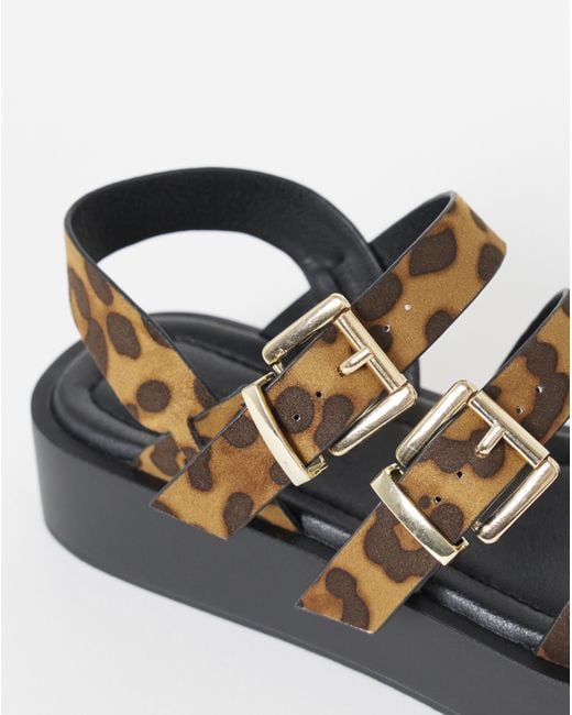 Simply Be Black Triple Strap Comfort Sandals Wide