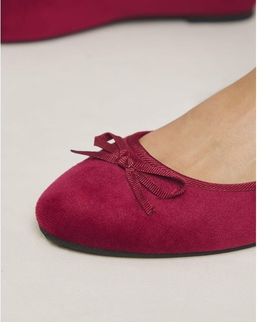 JD Williams Purple Soft Ballerina Slipper Ex Wide Fit