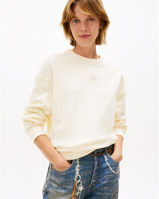 Tommy Hilfiger White Crew Sweatshirt