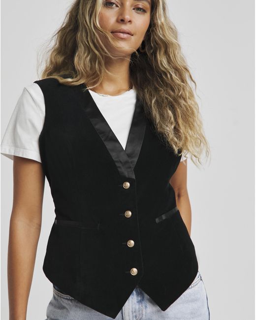 Joe Browns Black Chloes Velour Satin Waistcoat
