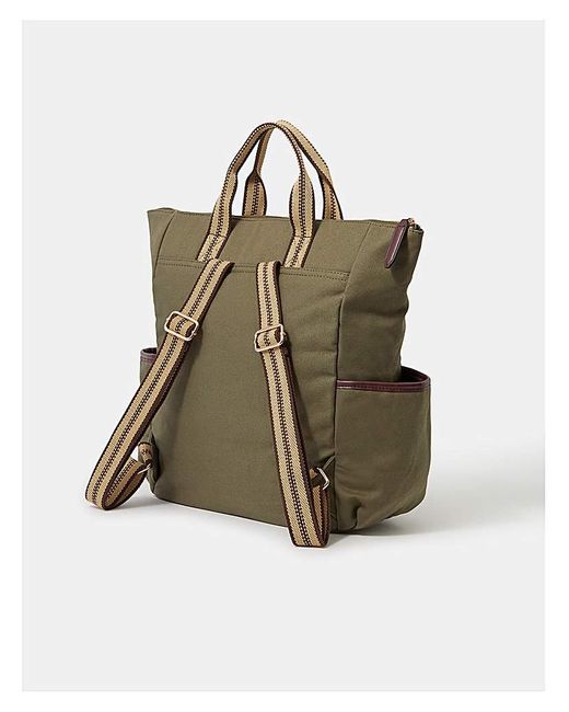Accessorize Green Multi-Pocket Canvas Backpack
