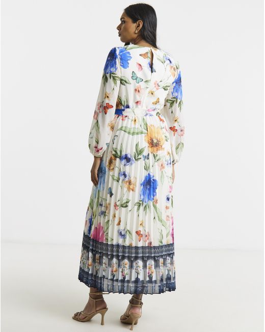 Joanna Hope White Pleated Maxi Dress