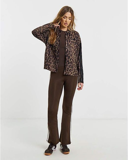 Adidas Brown Print 3 Stripe Jacket